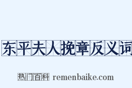 东平夫人挽章反义词是什么意思的图片